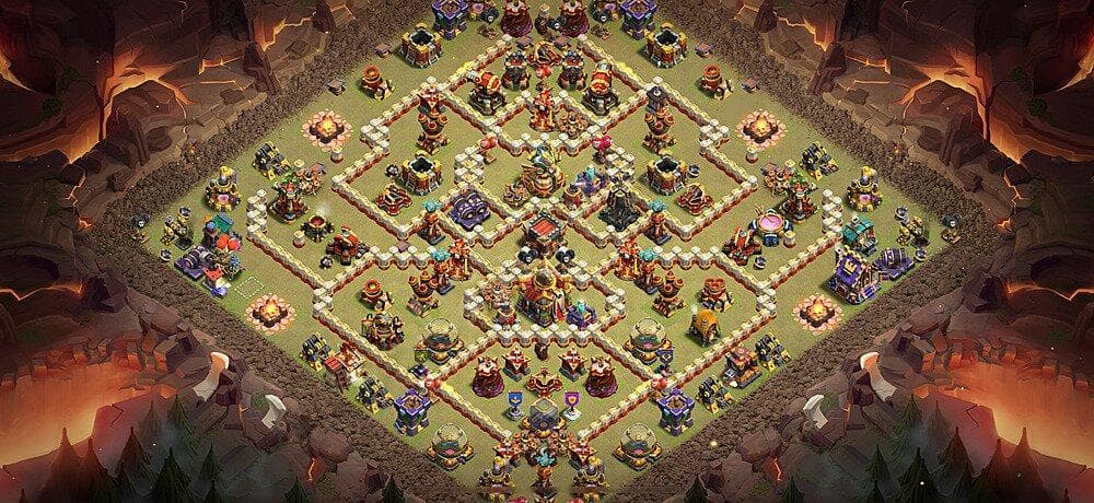 TH16 Diamond Core War Base – Anti-Air & Star Denial