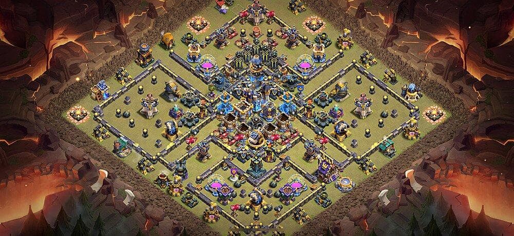 TH18 Diamond Quadrant War Base – Anti-Everything Layout