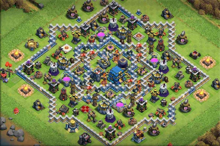 TH12 Hybrid Base – Balanced Defense & War Layout