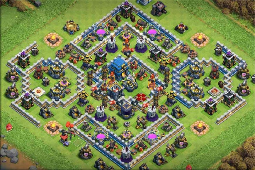 TH12 Hybrid Base – Balanced Home-Village Layout