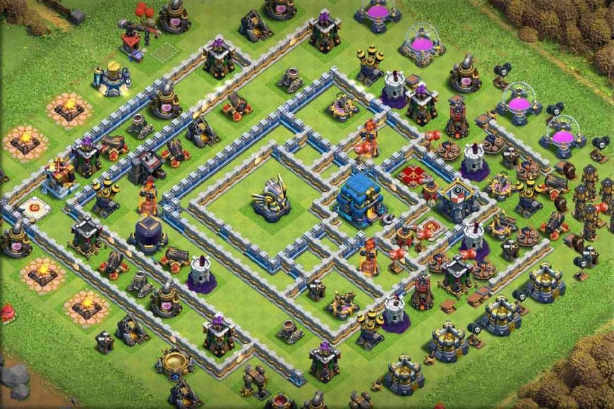 TH12 Hybrid Base – Balanced Home-Village Layout