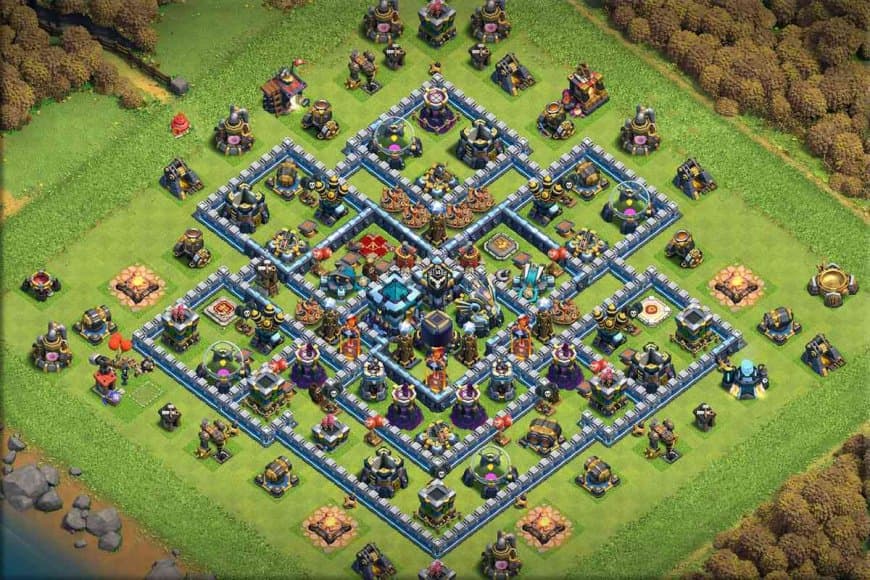 TH13 Hybrid Base – Balanced Home-Village Layout
